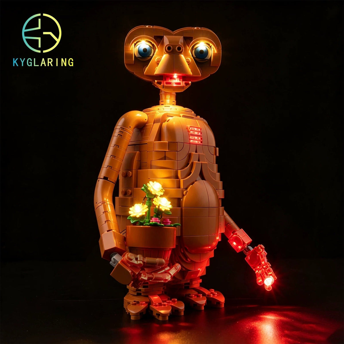 E.T. brick model with LED lights switched on