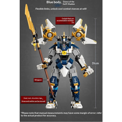 Side angle of the finished Twin Titan Mechs building set
