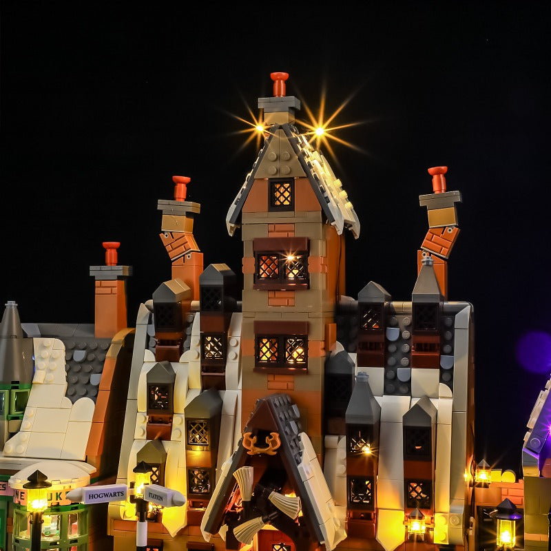 Rear view of the assembled village street building set