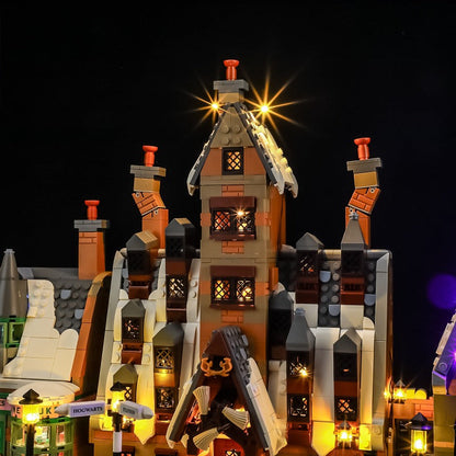 Rear view of the assembled village street building set