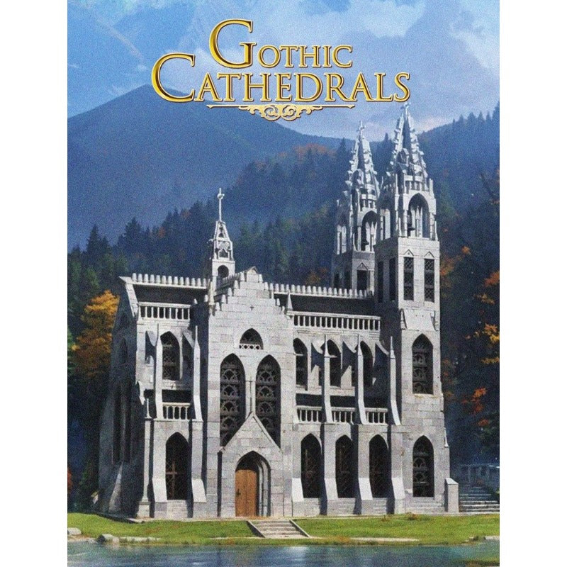 None-piece gothic cathedral building block model front view