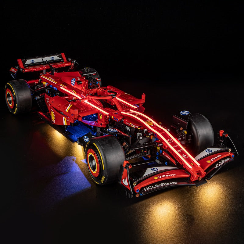 Formula racing car building block model, top-down view