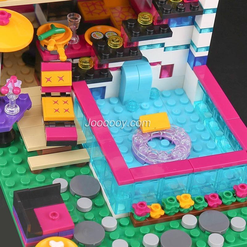 Pop star house building block toy packaging layout