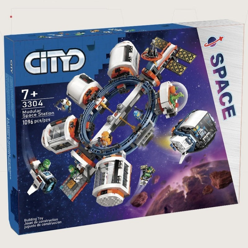 Space building block model side angle