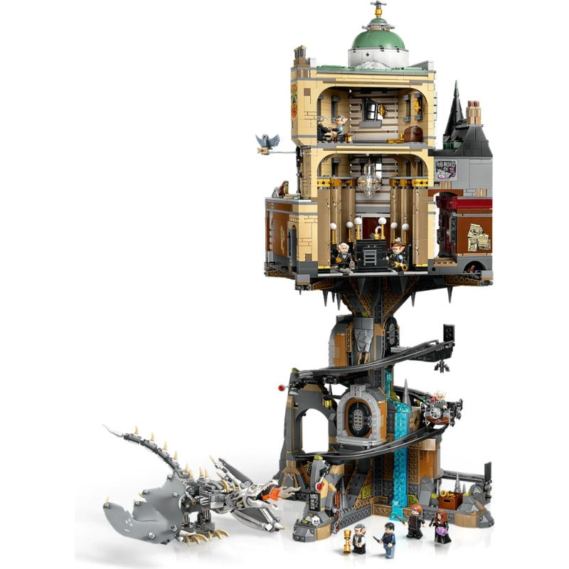 Front view of the brick-built wizarding bank facade