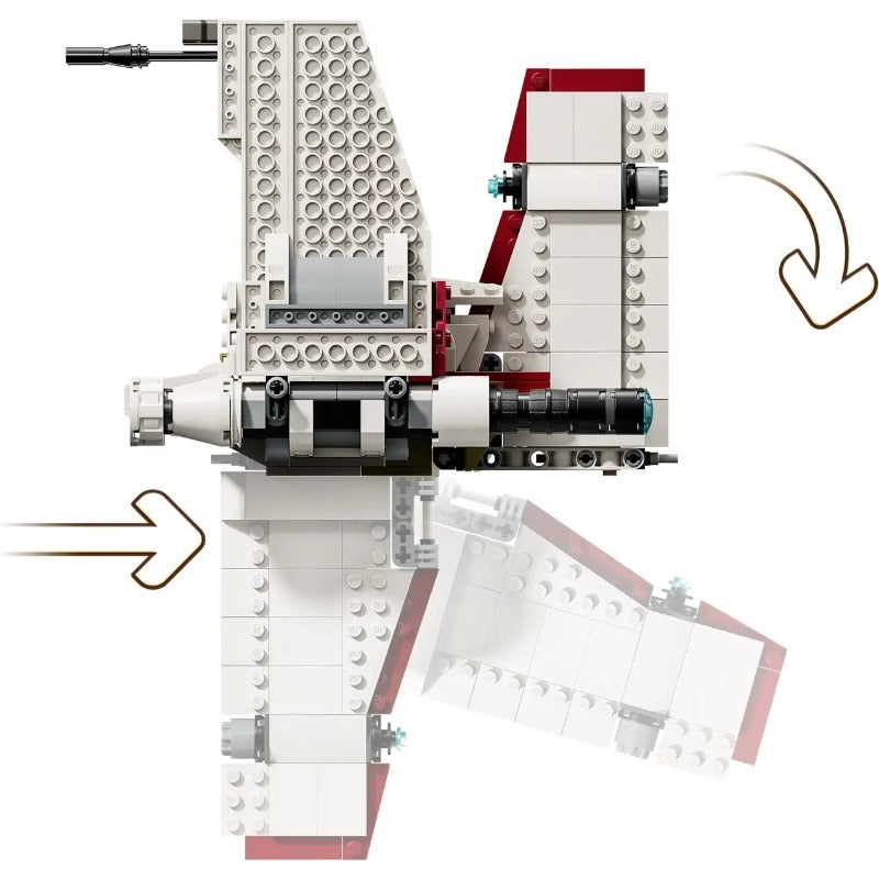 Angled display view of the finished starfighter model