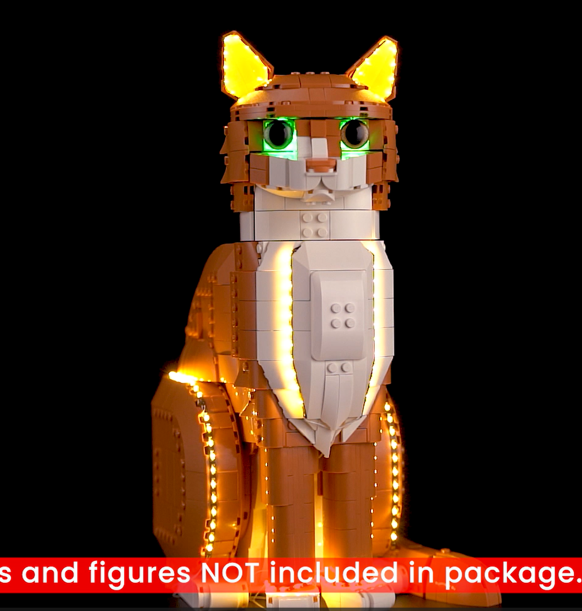 LED option image for the orange cat building set