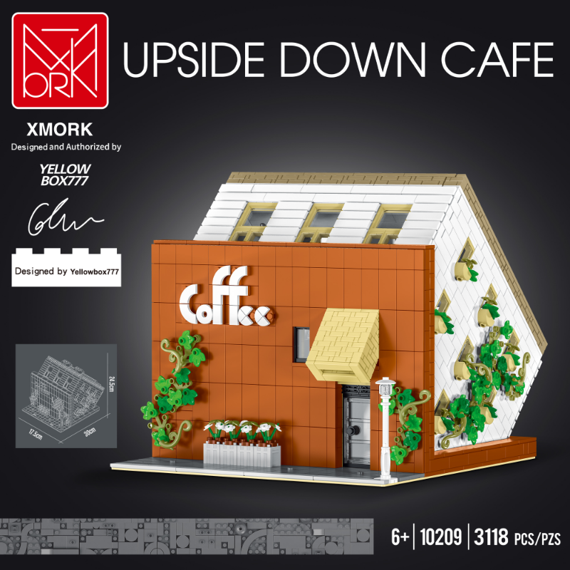 Upside Down Cafe Building Block Set with Light – 3118 PCS – full display view