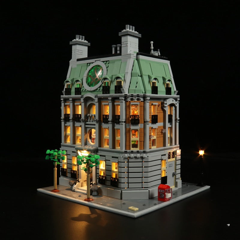 Front facade detail of the tower building set