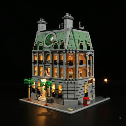 Front facade detail of the tower building set