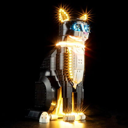 Side view of the assembled cat model