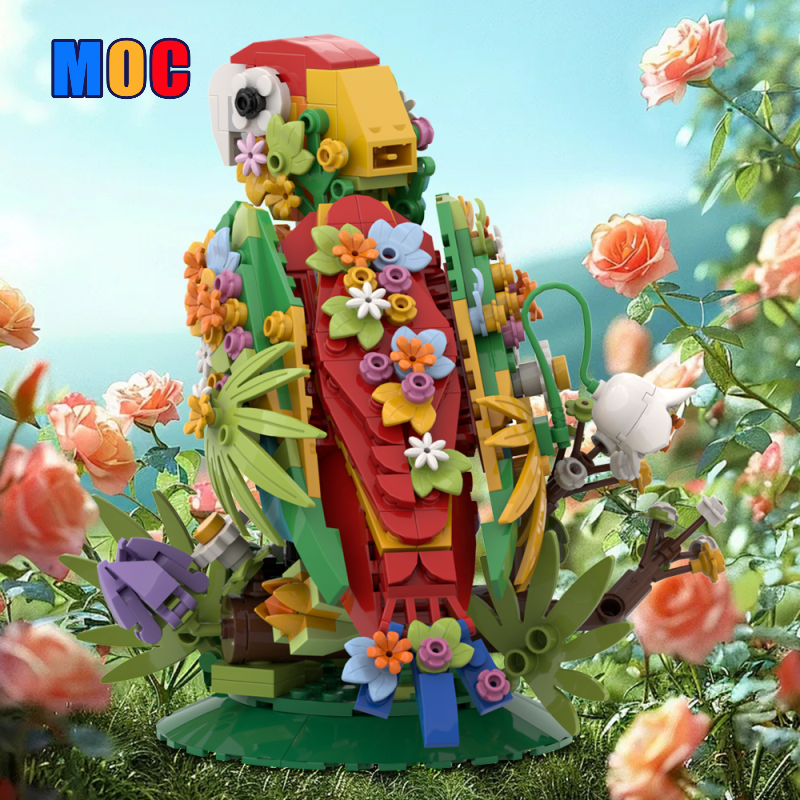 Flower Language Bird building block set assembled
