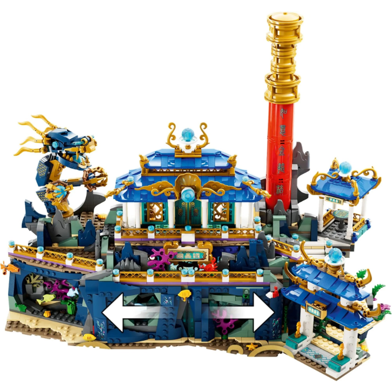 Detail view of the dragon palace building block set