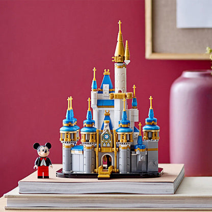 Side view of the completed fairytale castle block set