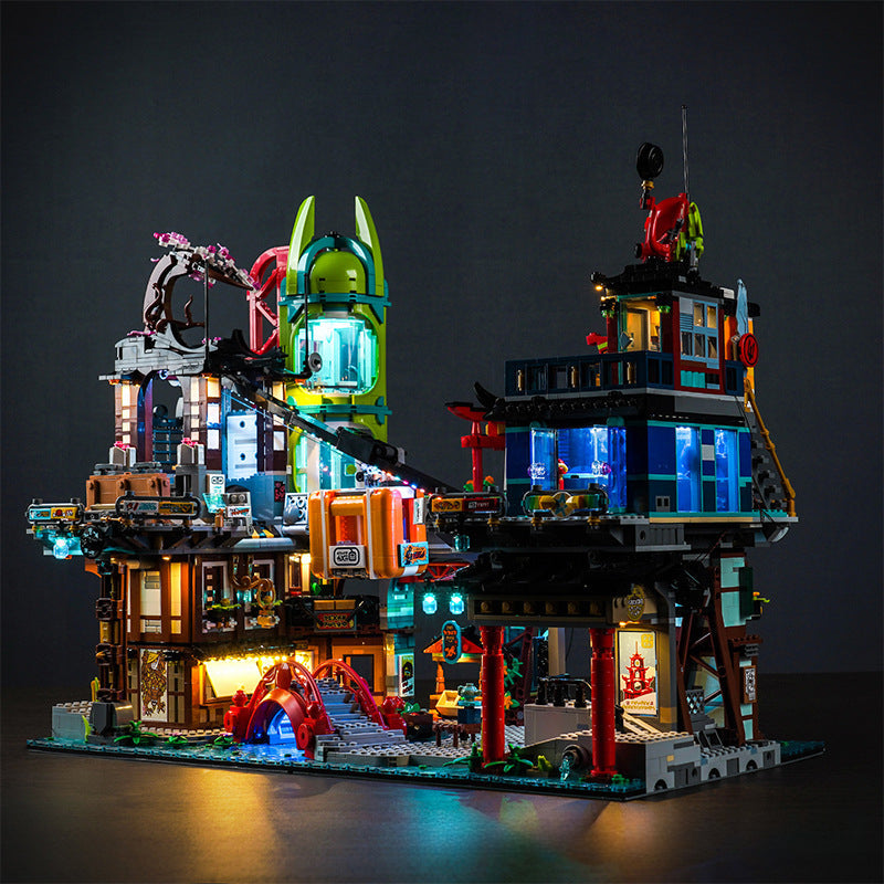 City markets building block set with LED lighting option