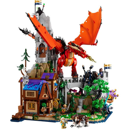 Dungeons and Dragons style red dragon building block model
