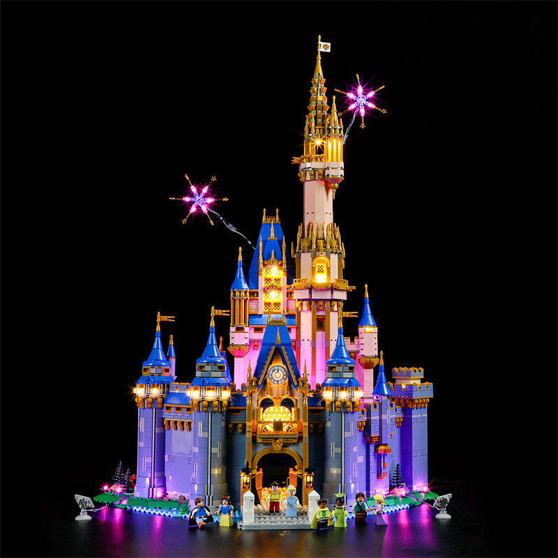 Castle building block set with LED lighting option