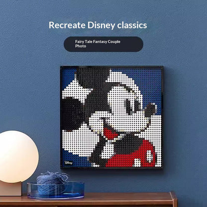Close-up of Mickey Mouse brick build