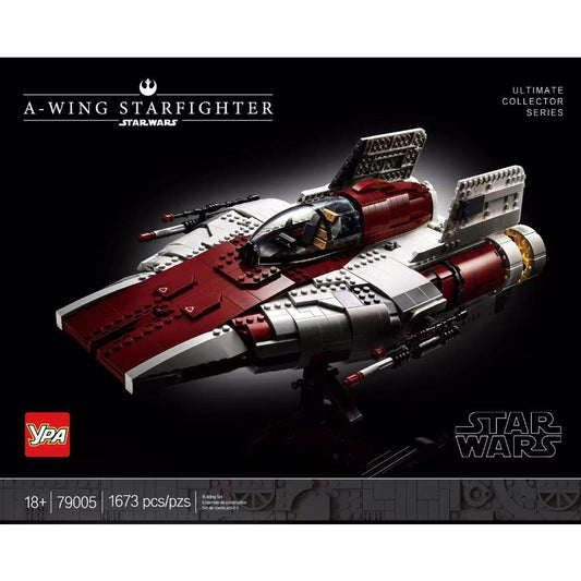 Assembled A-Wing Starfighter building block set with 1673 pieces