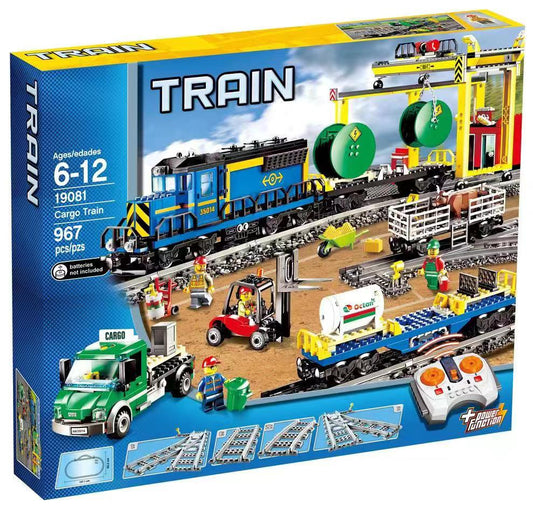 Assembled city cargo train building block set