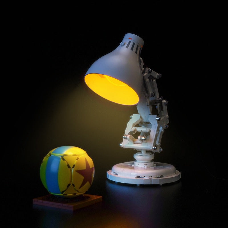 Luxo Jr. block model shown with the LED lighting option