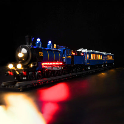 Orient Express train building block set with LED lighting option