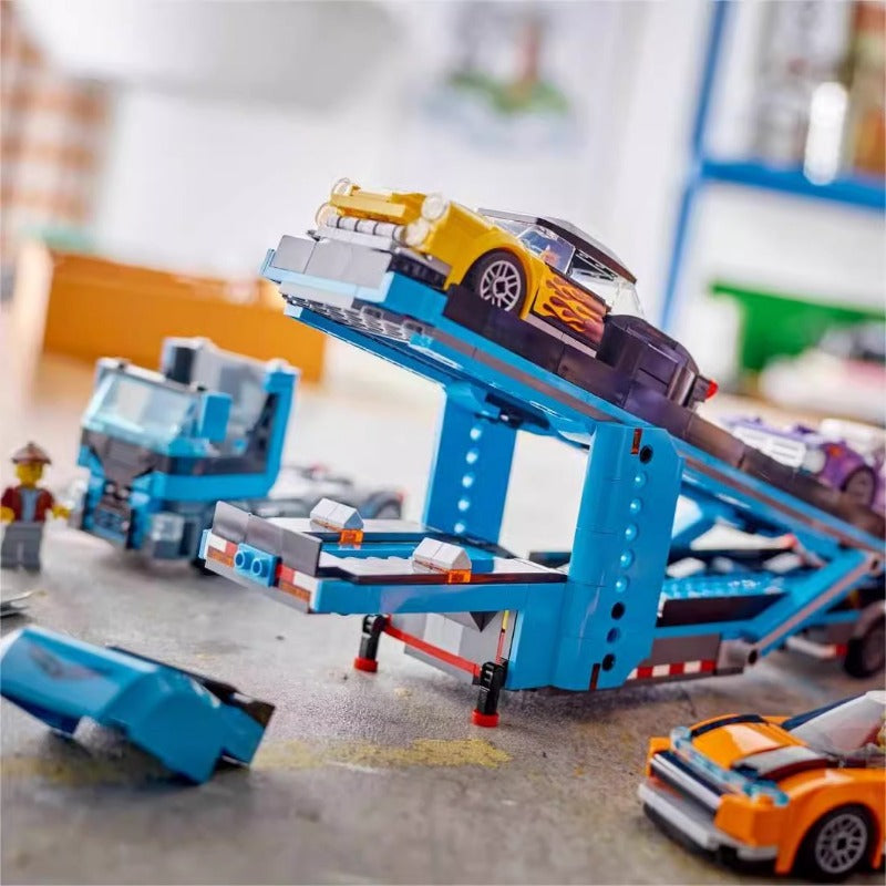 Transporter building set overview showing the finished vehicle