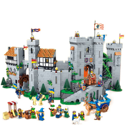 Assembled enchanted lion castle building block set