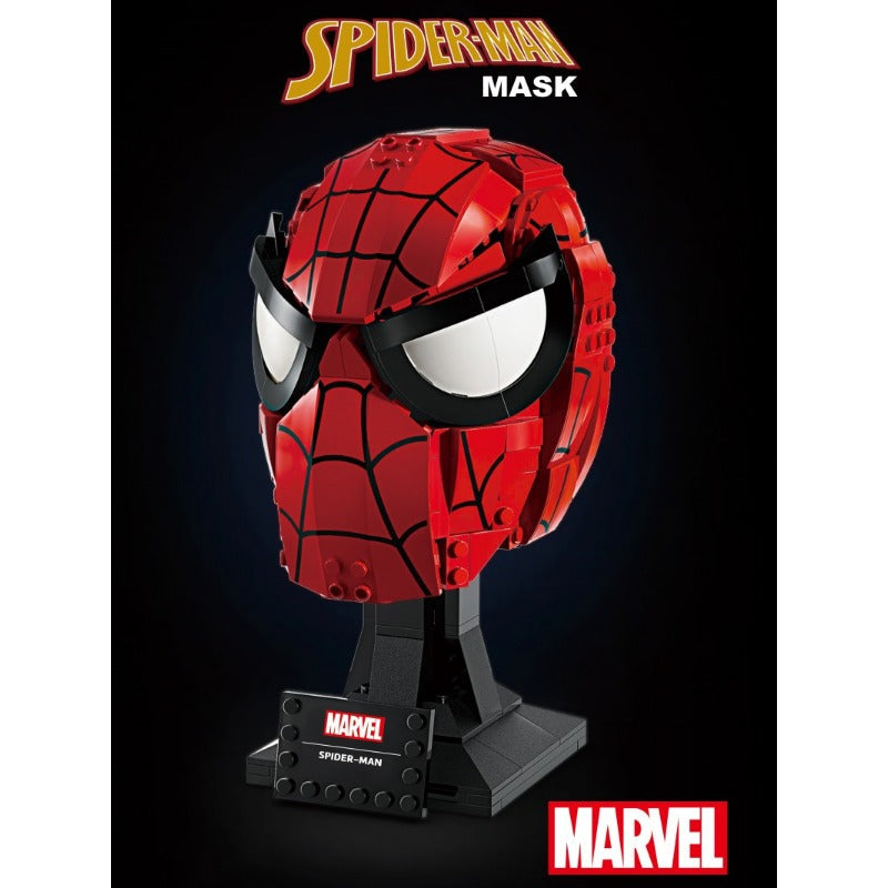 Spider-Man mask building block set with bricks only