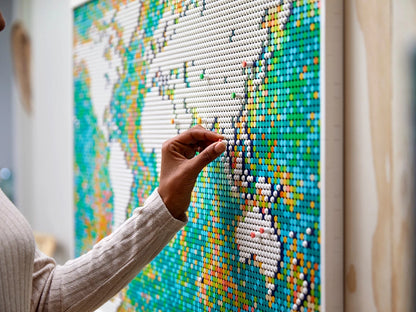 World Map Wall Art Building Set 31203 – 11695 PCS Mosaic Decor | Premium Collector Display Brick Set