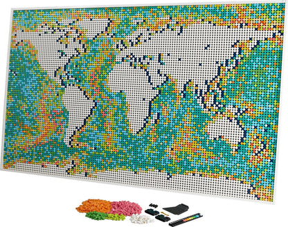 World Map Wall Art Building Set 31203 – 11695 PCS Mosaic Decor | Premium Collector Display Brick Set