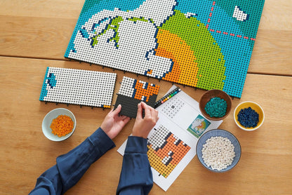 World Map Wall Art Building Set 31203 – 11695 PCS Mosaic Decor | Premium Collector Display Brick Set