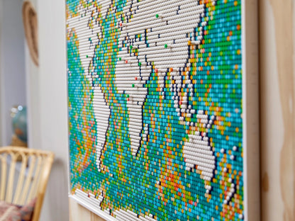 World Map Wall Art Building Set 31203 – 11695 PCS Mosaic Decor | Premium Collector Display Brick Set